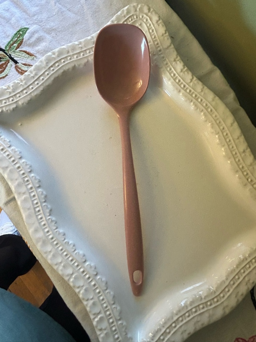 Vintage Pink Melamine Serving Spoon
